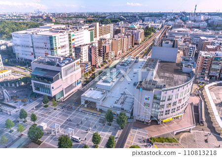 Yokohama cityscape in Japan View of Center-Kita Station, Center-Minami Station (back of screen), Landmark Tower, etc. = August 2020 Yokohama cityscape in Japan View of Center-Kita Station, Center-Minami Station (back of screen), Landmark Tower, etc. = August 2020 110813218
