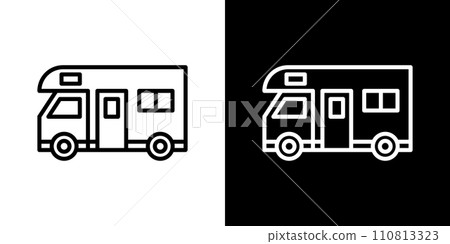 簡單的露營車圖標 110813323