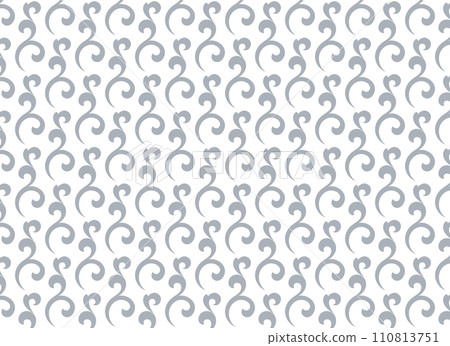 Flower pattern. Seamless white and gray ornament. Graphic vector background. Ornament for fabric, wallpaper, packaging. 110813751