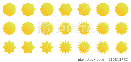 Zigzag/jagged set vector set yellow golden orange gradation Zigzag/jagged set vector set yellow golden orange gradation 110813782