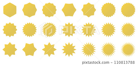 之字形/鋸齒狀設定向量設定黃色金色橙色漸變 110813788