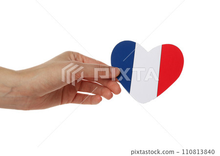 PNG, france flag in heart shape isolated on white background. PNG, france flag in heart shape isolated on white background. 110813840