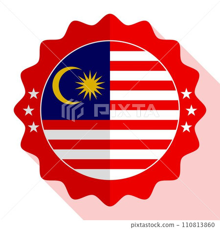 Malaysia quality emblem, label, sign, button. Vector illustration. 110813860
