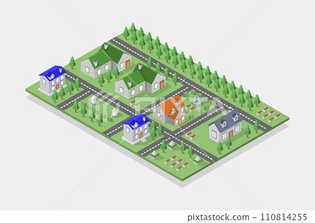 City isometric 110814255