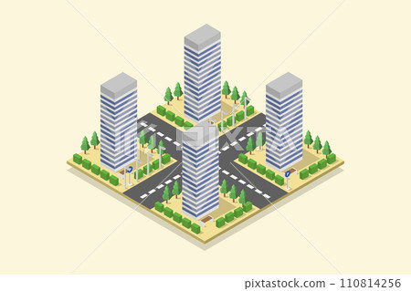 City isometric 110814256