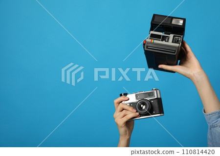 Retro cameras, shooting on retro cameras concept 110814420