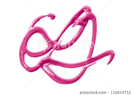 pink watercolor painted zigzag lines isolated on white background. pink watercolor painted zigzag lines isolated on white background. 110814732
