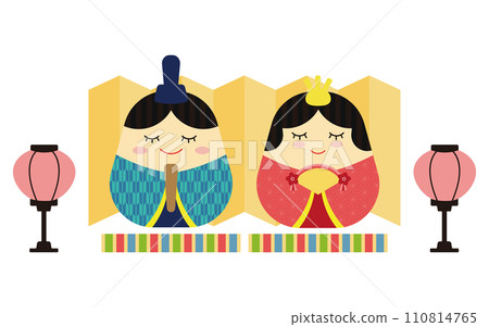 閉著眼睛的雛娃娃和皇后的女兒節插圖 02 110814765