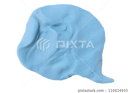 Light blue speech bubble plasticine isolated on white background. Light blue speech bubble plasticine isolated on white background. 110814935