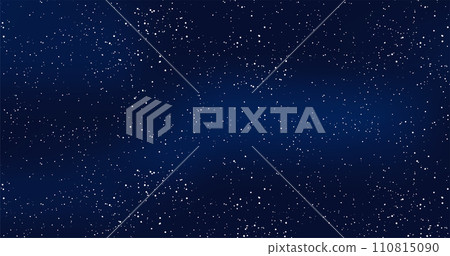 Realistic starry sky with blue glow, starry night with shiny stars, cosmos and galaxy, vector 110815090