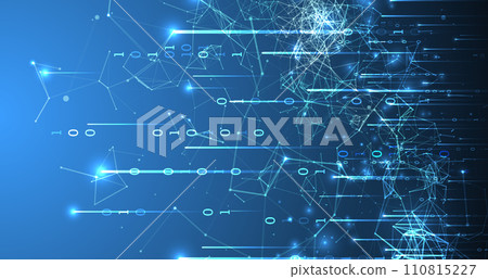 Technology background. Big data concept. Binary computer code. Hand drawn vector illustration. 110815227