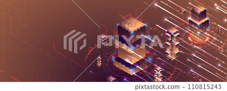 Data visualization concept. 3d isometric vector illustration. Hand drawn art. 110815243