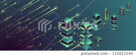 Data visualization concept. 3d isometric vector illustration. Hand drawn art. Data visualization concept. 3d isometric vector illustration. Hand drawn art. 110815244