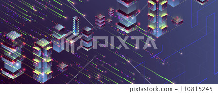 Data visualization concept. 3d isometric vector illustration. Hand drawn art. Data visualization concept. 3d isometric vector illustration. Hand drawn art. 110815245