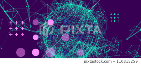 Abstract sphere background with plexus effect.... - Stock Illustration ...