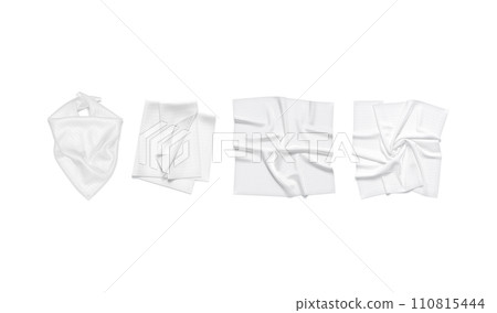 Blank white twill silk scarf mockup, different types 110815444