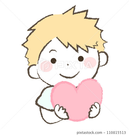 Illustration of a boy with a heart 3 110815513