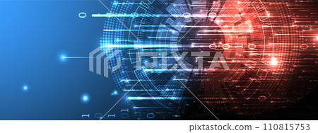 Big Data. Abstract digital futuristic vector illustration on technology background. Data mining and management concept. Hand drawn art. Big Data. Abstract digital futuristic vector illustration on technology background. Data mining and management concept. Hand drawn art. 110815753