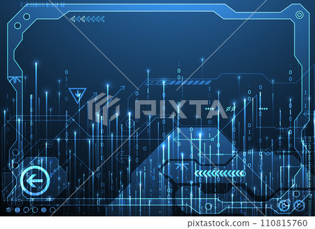 Abstract data gradient color background. Hand drawn digital technology concept. Vector 110815760