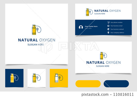 Natural oxygen logo design with editable slogan. Branding book and business card template. Natural oxygen logo design with editable slogan. Branding book and business card template. 110816011