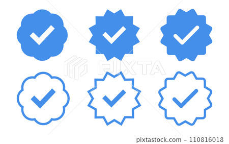 Green tick confirmation symbol icon set with fill and stroke. Green tick, yes, confirmation symbol. Green check mark button for verification or confirmation icon set. 110816018