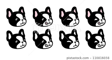 dog vector french bulldog hungry face icon cartoon character puppy pet head doodle symbol tattoo illustration clip art isolated design 110816038