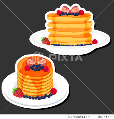 Illustration on theme fresh sweet tasty pancake of consisting various ingredients 110816162