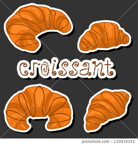 Illustration on theme fresh French croissant, baked goods for morning breakfast Illustration on theme fresh French croissant, baked goods for morning breakfast 110816181