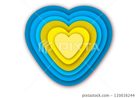 Illustration on theme beautiful bright shape heart in style paper cut Illustration on theme beautiful bright shape heart in style paper cut 110816244