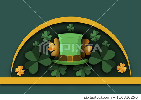Illustration on theme beautiful shape banner in style paper cut for celebrate holiday patricks day 110816250