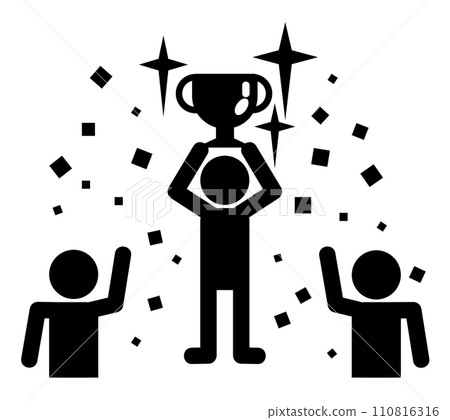 Illustration of a person being celebrated for being at the top with excellent grades Illustration of a person being celebrated for being at the top with excellent grades 110816316