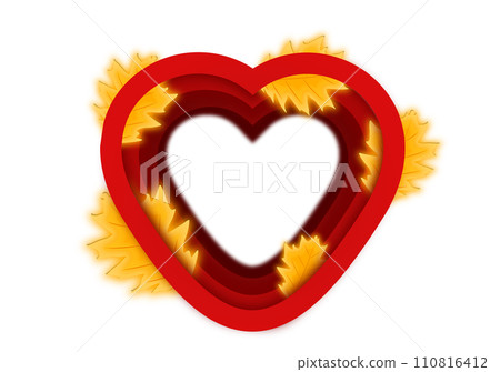 Illustration on theme beautiful bright shape heart in style paper cut 110816412