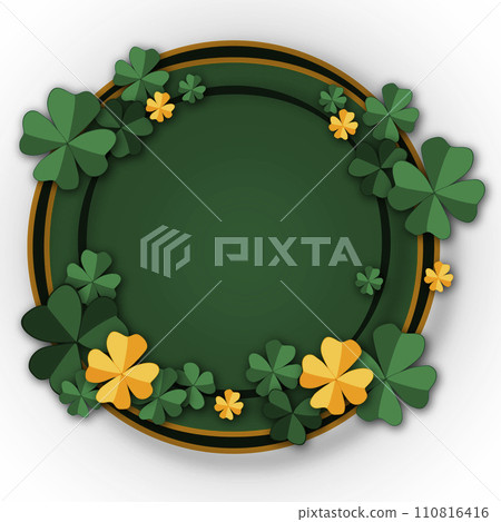 Illustration on theme beautiful shape banner in style paper cut for celebrate holiday patricks day Illustration on theme beautiful shape banner in style paper cut for celebrate holiday patricks day 110816416