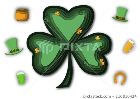 Illustration on theme beautiful shape banner in style paper cut for celebrate holiday patricks day 110816424
