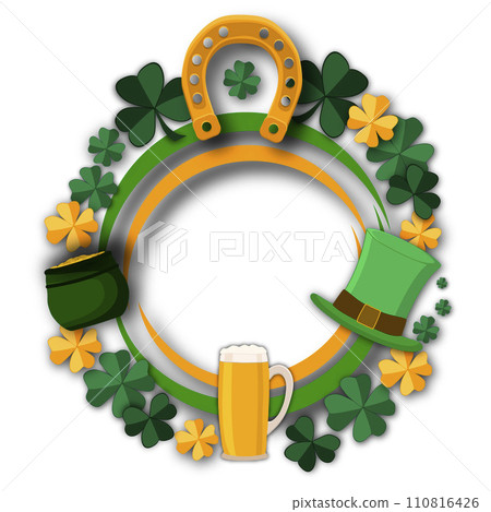 Illustration on theme beautiful shape banner in style paper cut for celebrate holiday patricks day 110816426