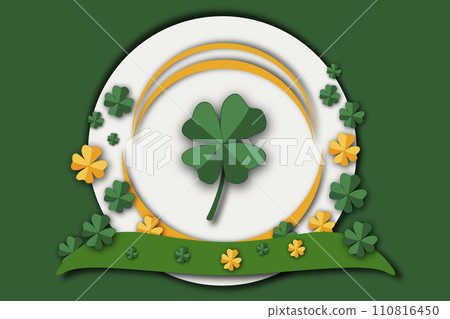 Illustration on theme beautiful shape banner in style paper cut for celebrate holiday patricks day Illustration on theme beautiful shape banner in style paper cut for celebrate holiday patricks day 110816450