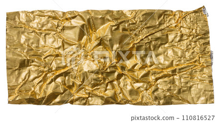 Sheet of golden foil isolated on white background Sheet of golden foil isolated on white background 110816527