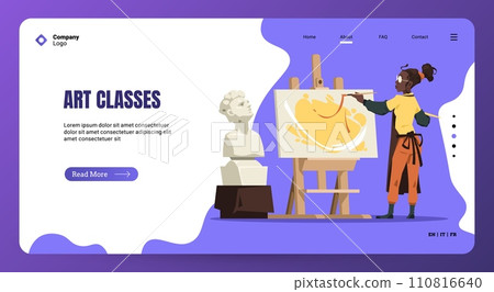 Artist workshop page. Sketch and clay character creation, cartoon drawing from clay sculpture, art class concept. Vector illustration 110816640
