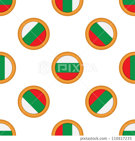 Pattern cookie with flag country Bulgaria in tasty biscuit 110817235