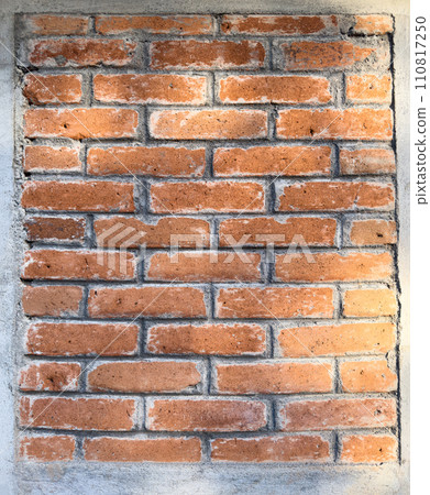 Red aged brick wall 110817250