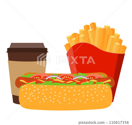 fast food icons vector illustration fast food icons vector illustration 110817356