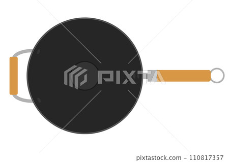 frying pan for fry food on fire stock vector illustration frying pan for fry food on fire stock vector illustration 110817357
