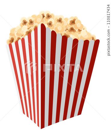 popcorn in striped cardboard package stock vector illustration 110817434