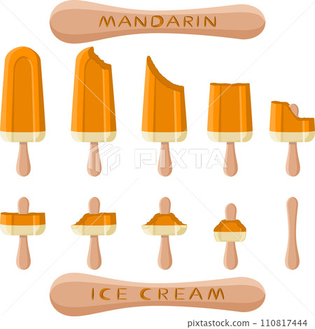Big set various sweet tasty natural ice cream 110817444