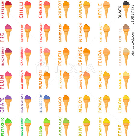 Various sweet tasty natural ice cream 110817455