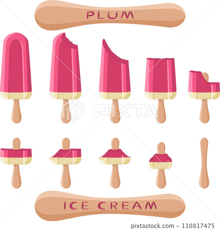 Big set various sweet tasty natural ice cream 110817475