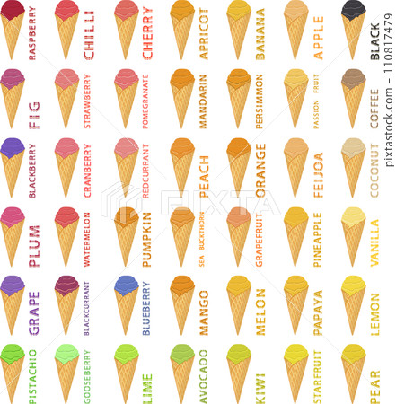 Various sweet tasty natural ice cream 110817479