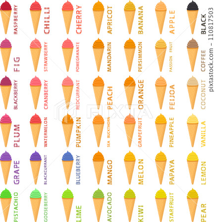 Various sweet tasty natural ice cream 110817503