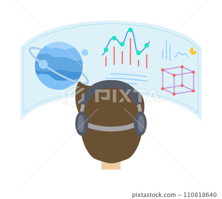 Activity in virtual world using vr gadget 110818640