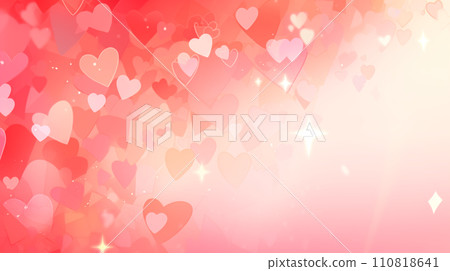 粉紅色漸變背景和許多心/AI生成 110818641